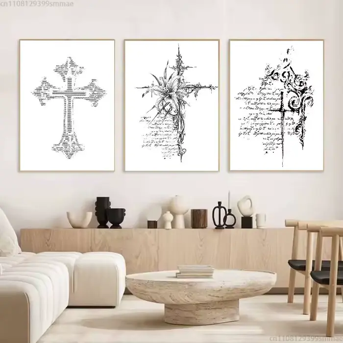 Affiche murale autocollante HD Cyber Sigil Cross Goth, nouvelle collection, décoration esthétique imperméable pour la maison, le salon ou le bar