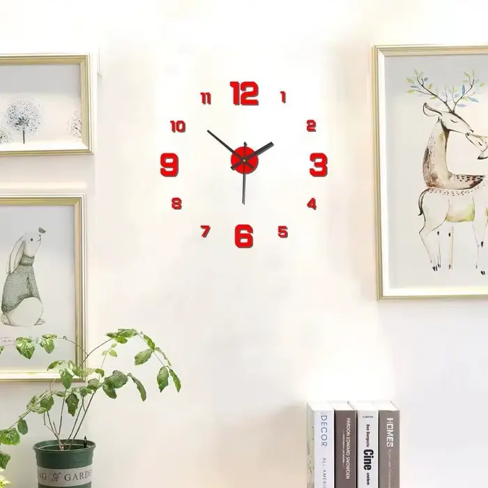 Horloge murale créative sans cadre
