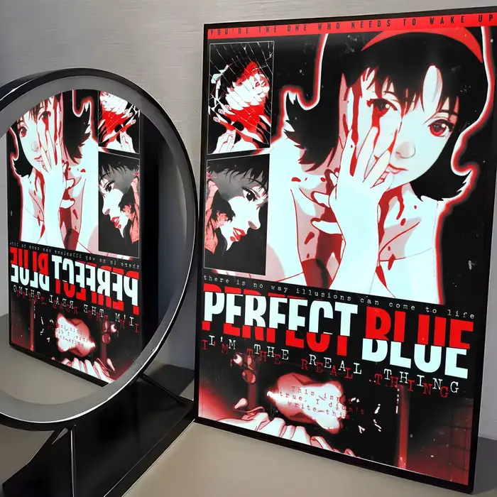 Affiche Anime P-perfect Blue, autocollant mural moderne en papier PP, décoratif minimaliste pour caf
