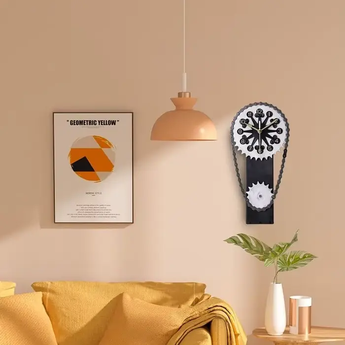 Ornement d'horloge à engrenage rotatif vintage