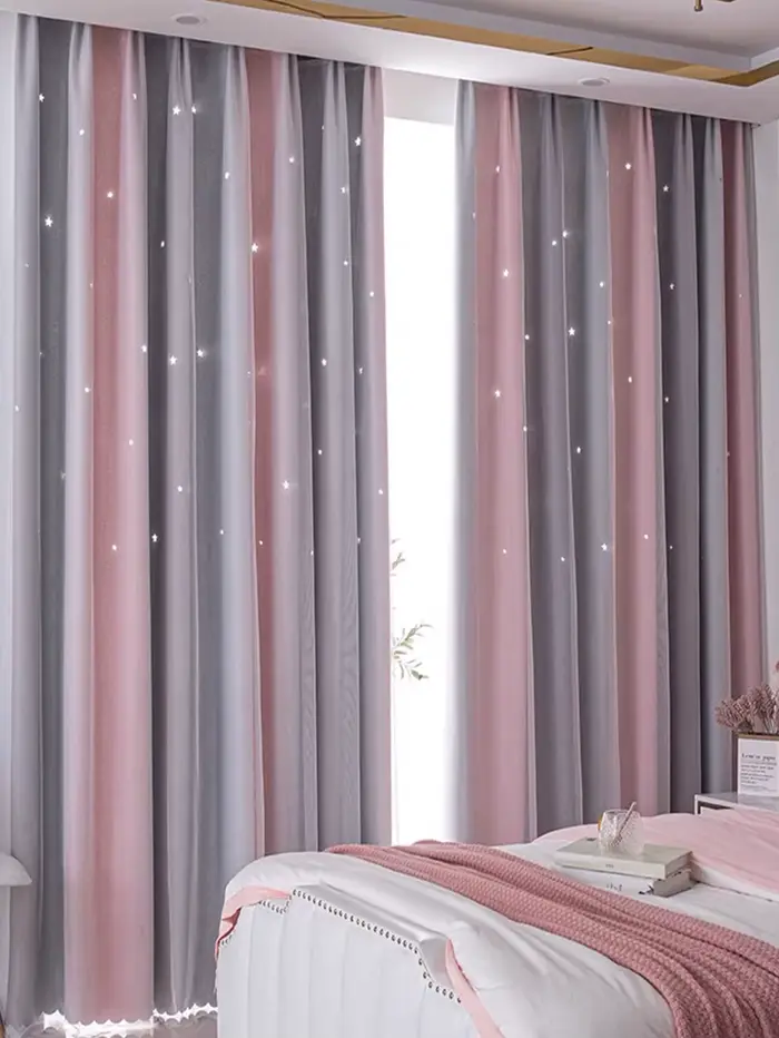 Rideaux occultants pour enfants, pour chambre à coucher, isolation thermique, étoiles scintillantes 