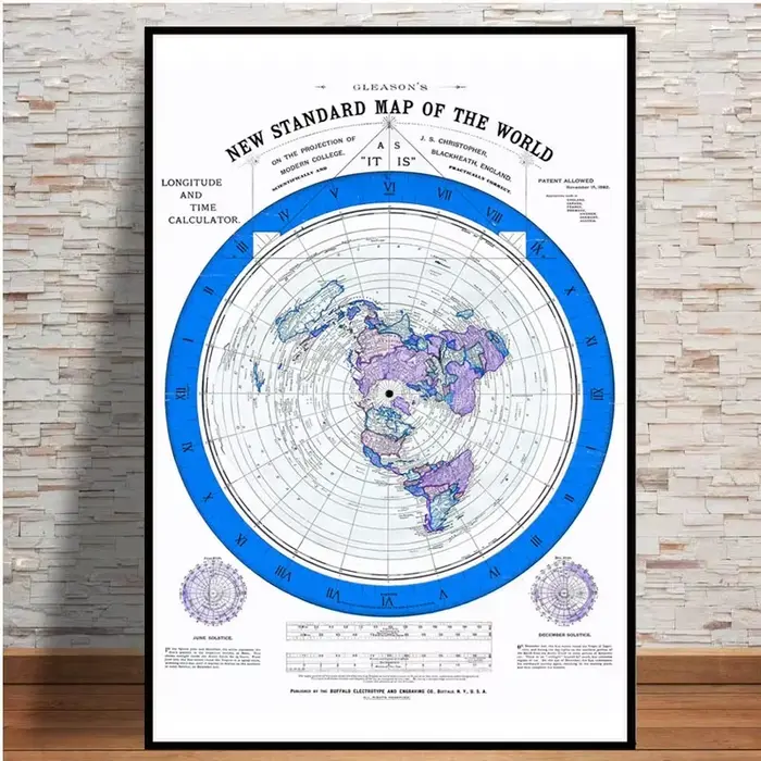 Affiche et imprimés de la terre plate