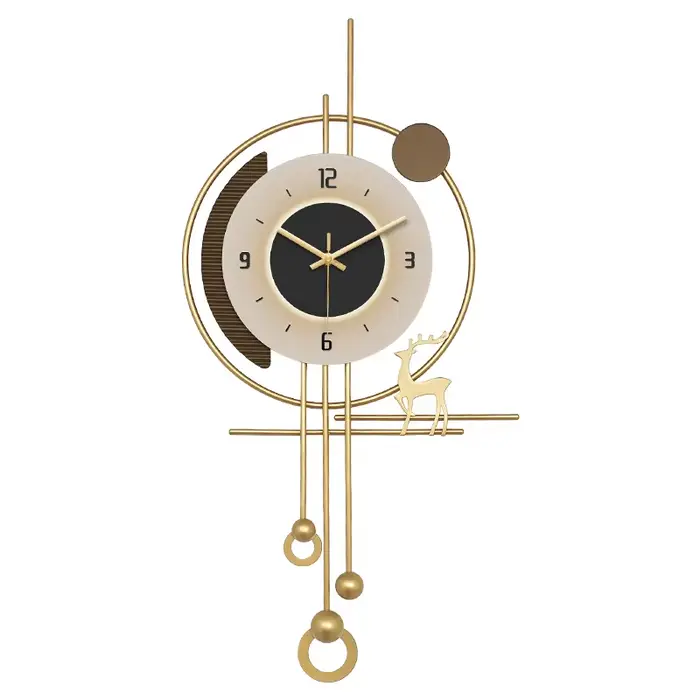 Horloge murale de cerf de fond de télévision minimaliste moderne