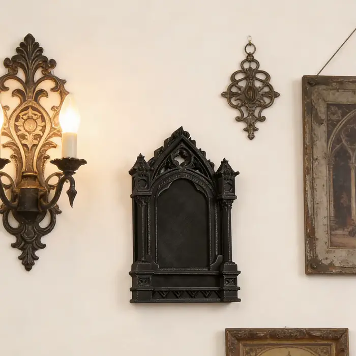 Cadre décoratif en forme d'arche de style gothique sombre transfrontalier pour la décoration murale de maison