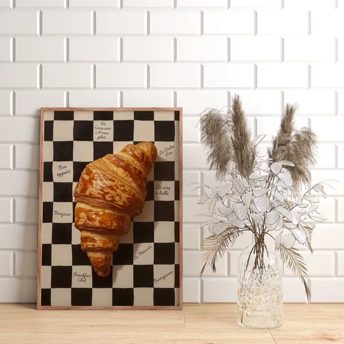 Impression sur toile d'art mural représentant un croissant français