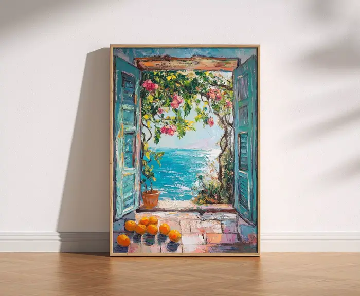 Henri Matisse, série « Fenêtre ouverte sur la Méditerranée », art mural sur toile, vue côtière sans 