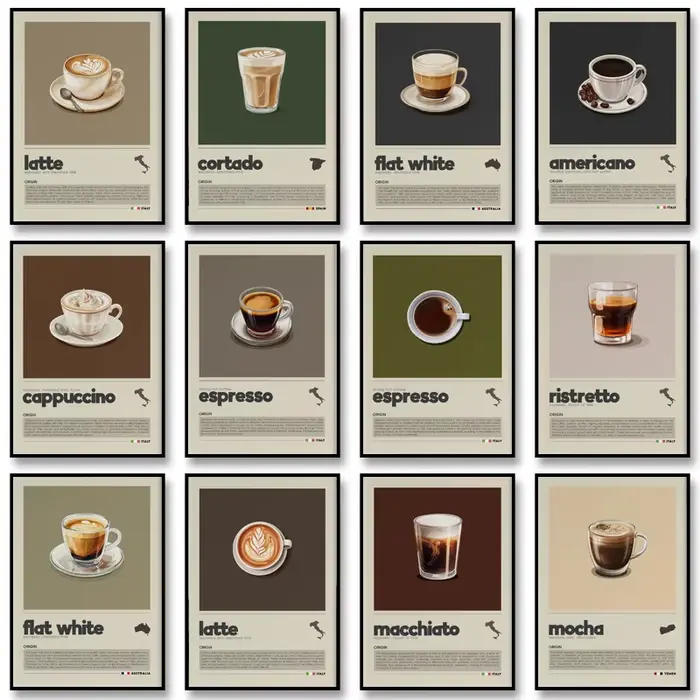 Affiche d'art de café minimaliste