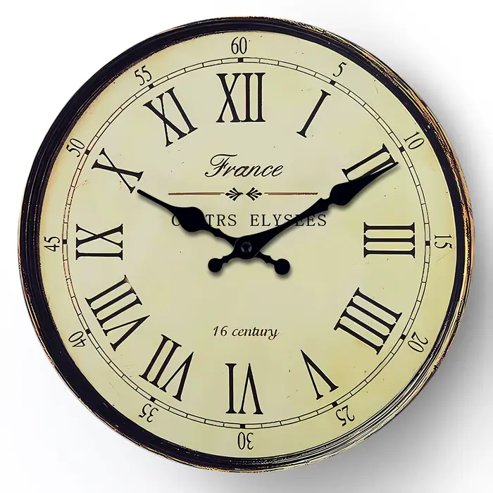 Horloge murale en bois à motif français « 16 siècle » salon chambre cuisine décoration de la maison