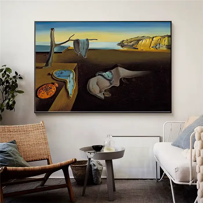Salvador Dali la persistance de la mémoire horloges peinture à l'huile surréaliste toile affiche impression Cuadros mur Art photo pour salon