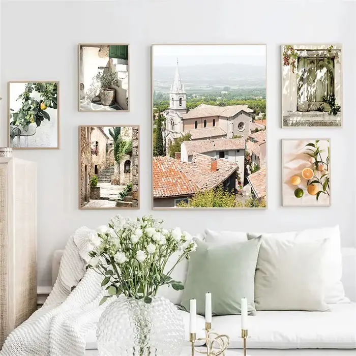 Affiches d'architecture espagnoles et d'italie Puglia