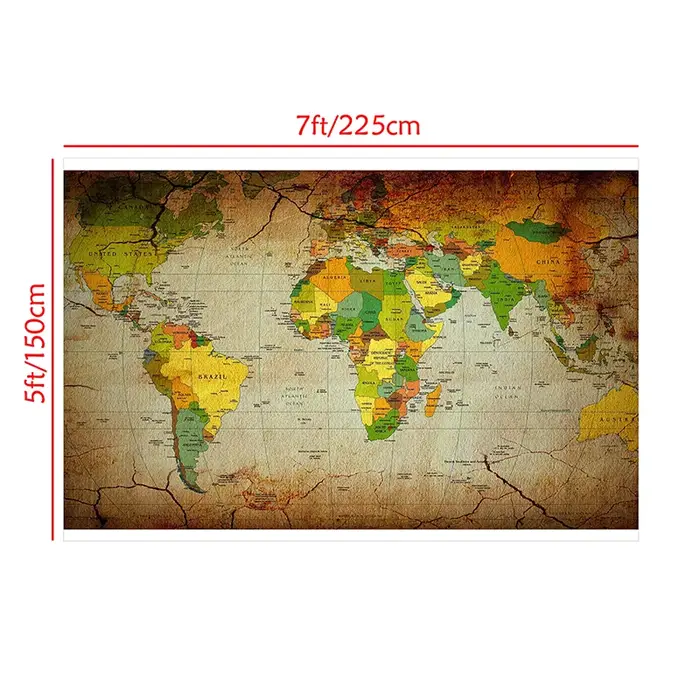 Carte du monde classique en anglais