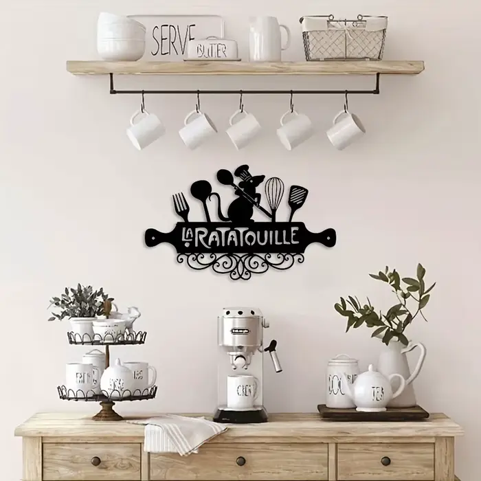 Art déco inspiré métal noir La Ratatouille signe