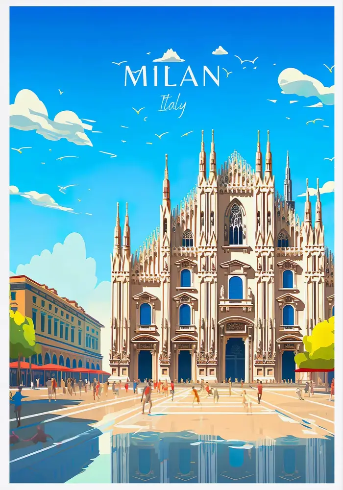 Affiche de voyage en ville d'italie, Paris, Rome, Milan, toscane, venise, Sardinia, peinture sur toi
