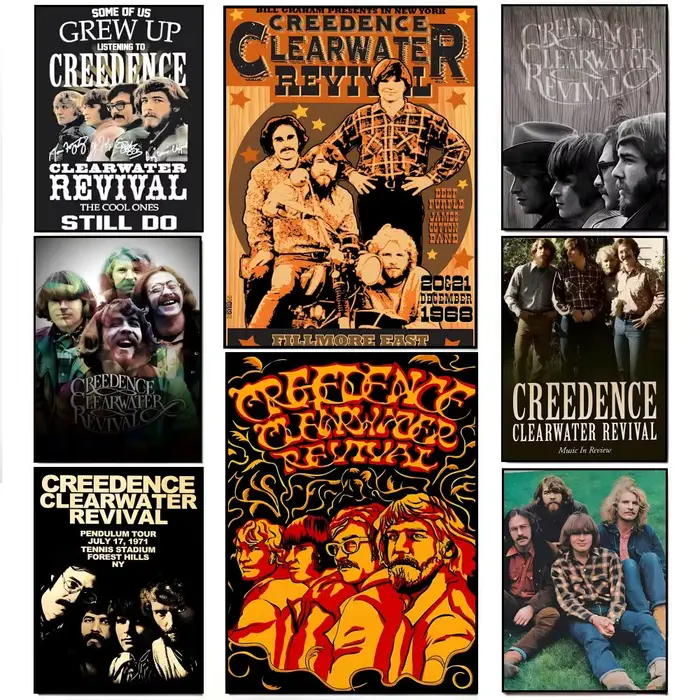 Affiche de la légendaire groupe de rock américain C-Creedence Clearwater Revival