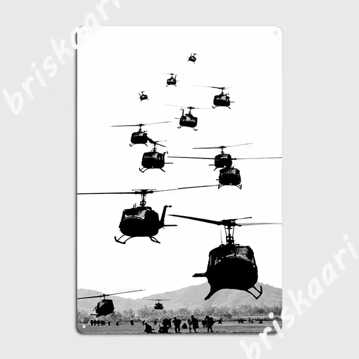 Affiche d'hélicoptères Uh1 Huey, Plaque métallique, créer une grotte murale, conception imprimée, af