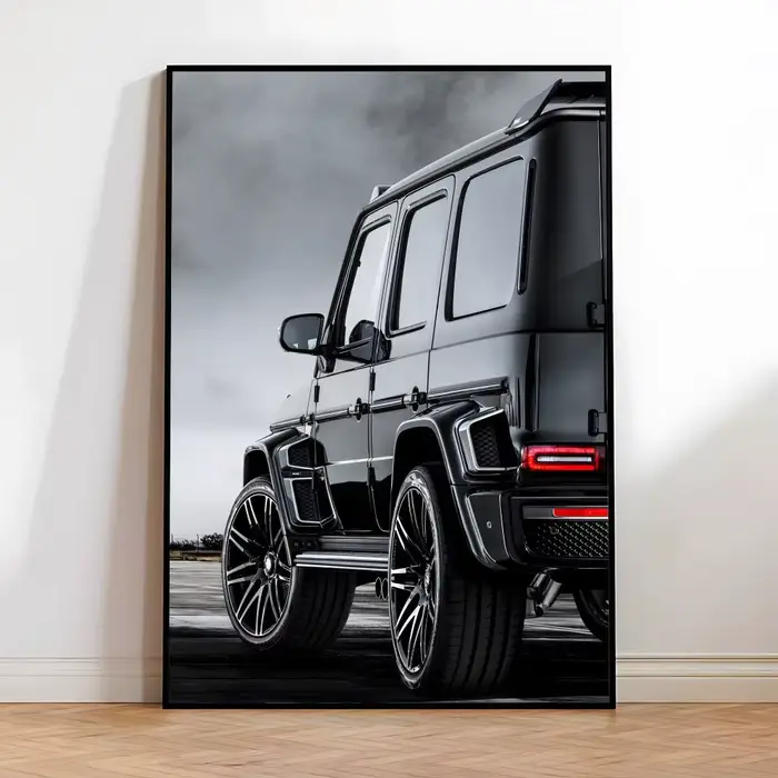 Affiche de véhicule de voiture de luxe noir et blanc