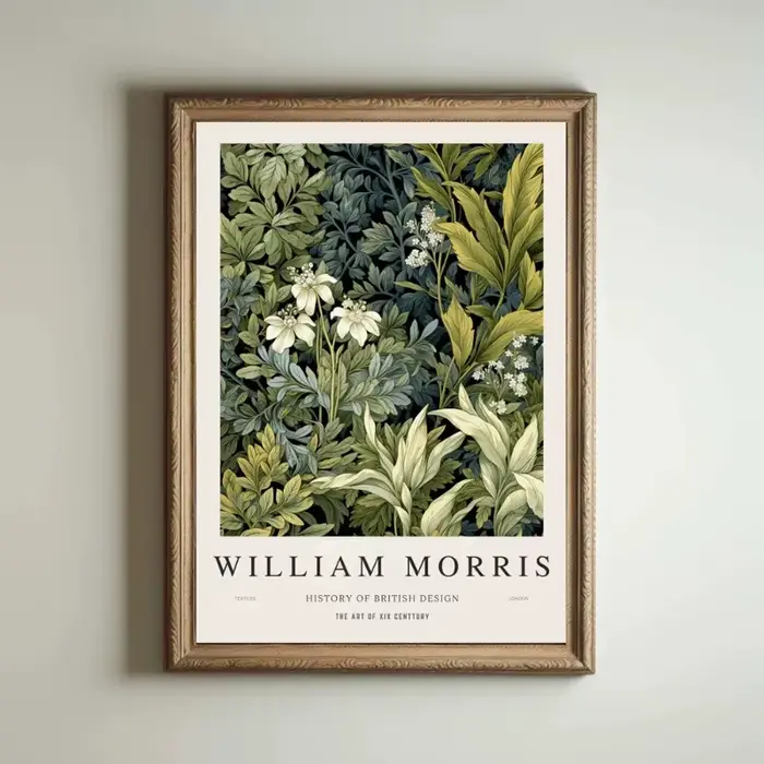 Affiche d'art d'exposition de musée William Morris, Kew Gardens, toile d'art Floral, peinture murale