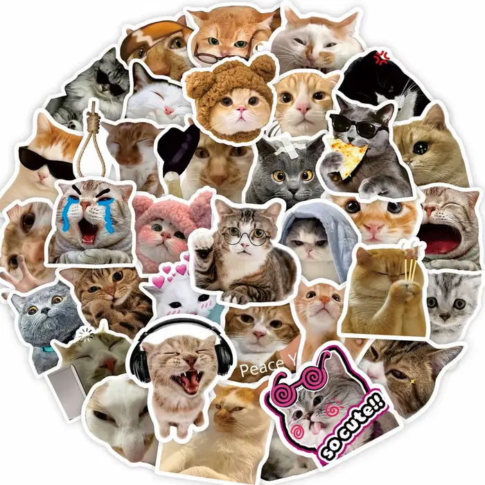 Autocollants Emoji chat drôle mignon