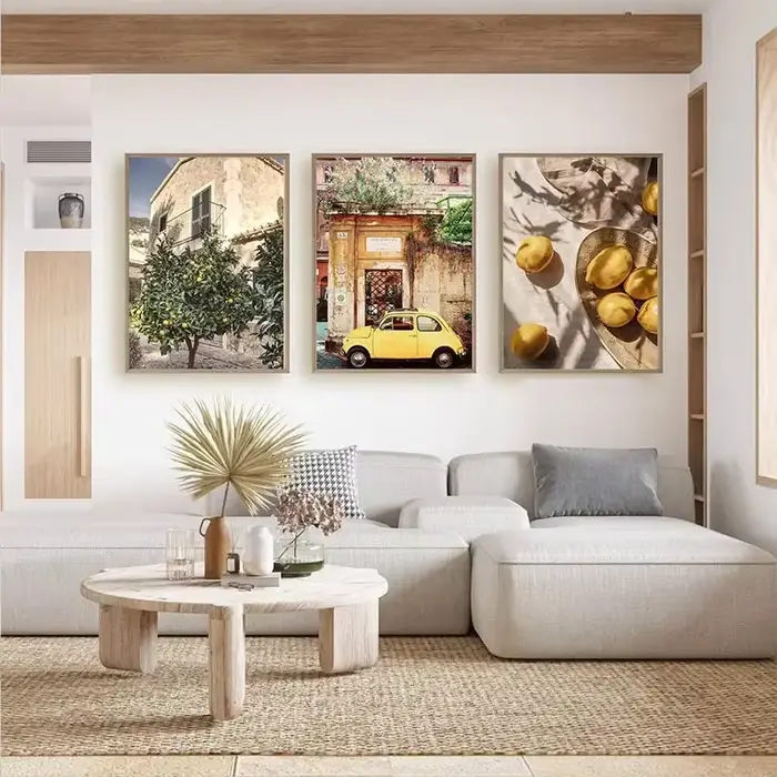 Affiche murale de paysage de jardin de ville italienne d'automne