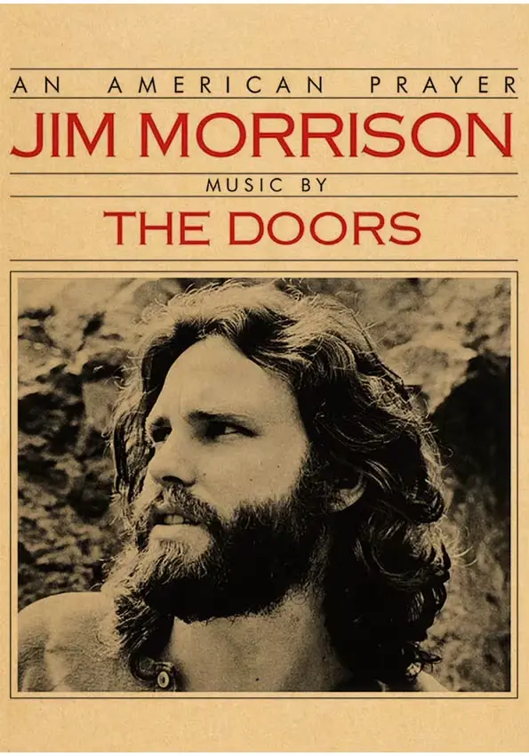 The Doors Jim Morrison-Affiche murale vintage en papier kraft, groupe de rock rétro, musique JE256,