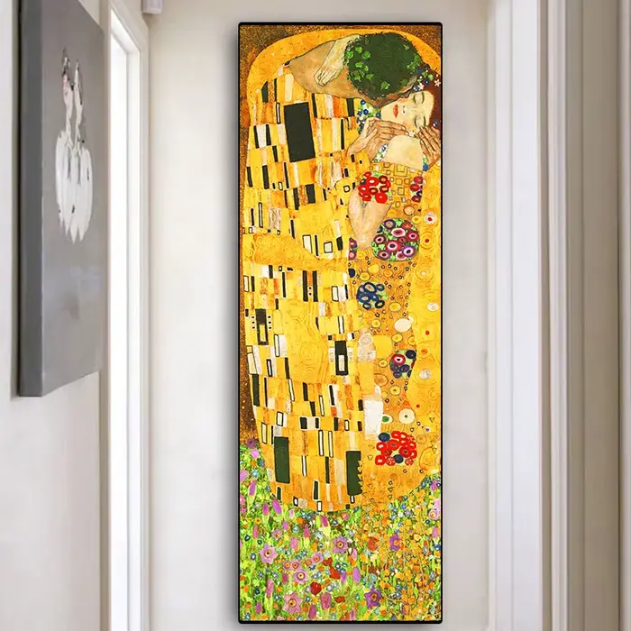 Artiste Gustav Klimt baiser Collection abstraite peinture à l'huile sur toile affiches et imprimés Cuadros mur Art photos pour salon