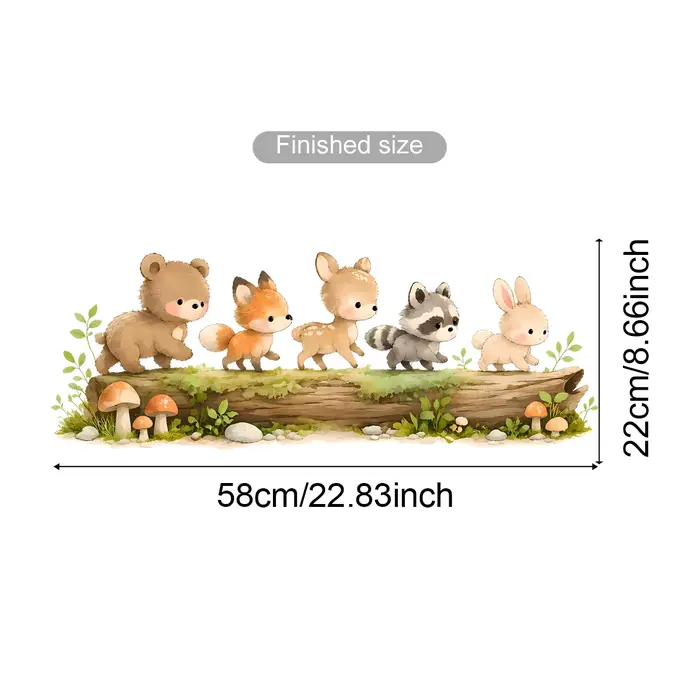 Autocollant de fenêtre animaux de la forêt pour chambre de bébé, chambre à coucher, salle de jeux – 