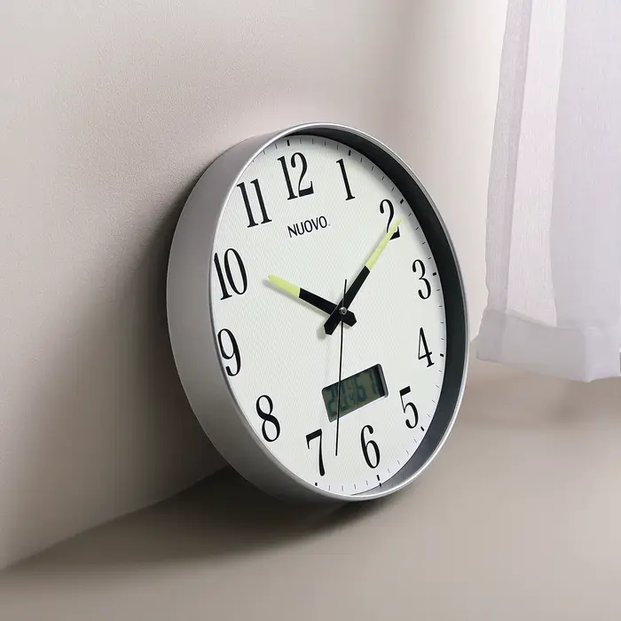 Horloge murale Simple de 12 pouces, horloge lumineuse pour salon, avec calendrier, horloges à la mod