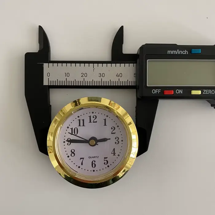 Horloge à Quartz Miniature, 5 pièces, jante dorée 50MM, Insert pour horloge intégrée, horloge de bur