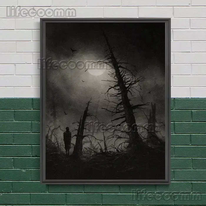 Toile d'art mural abstrait noir-blanc