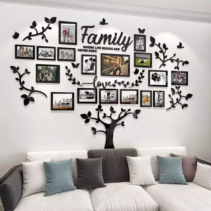 Décoration murale DIY, arbre généalogique de salon