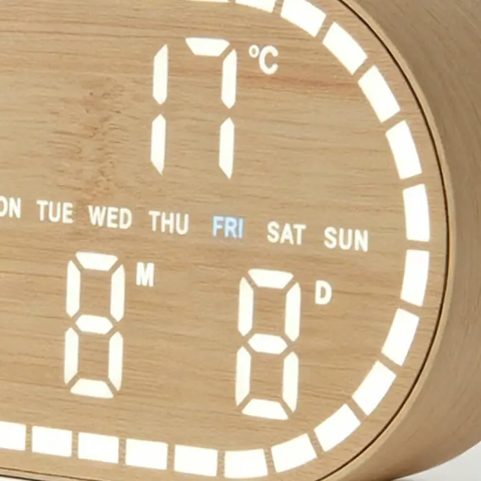 Horloge murale numérique avec affichage de la température et de la date