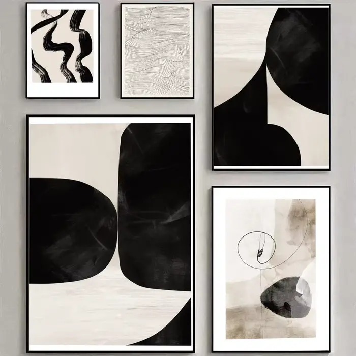 Affiche de ligne noire et blanche