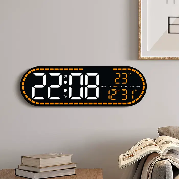 Grande horloge murale numérique