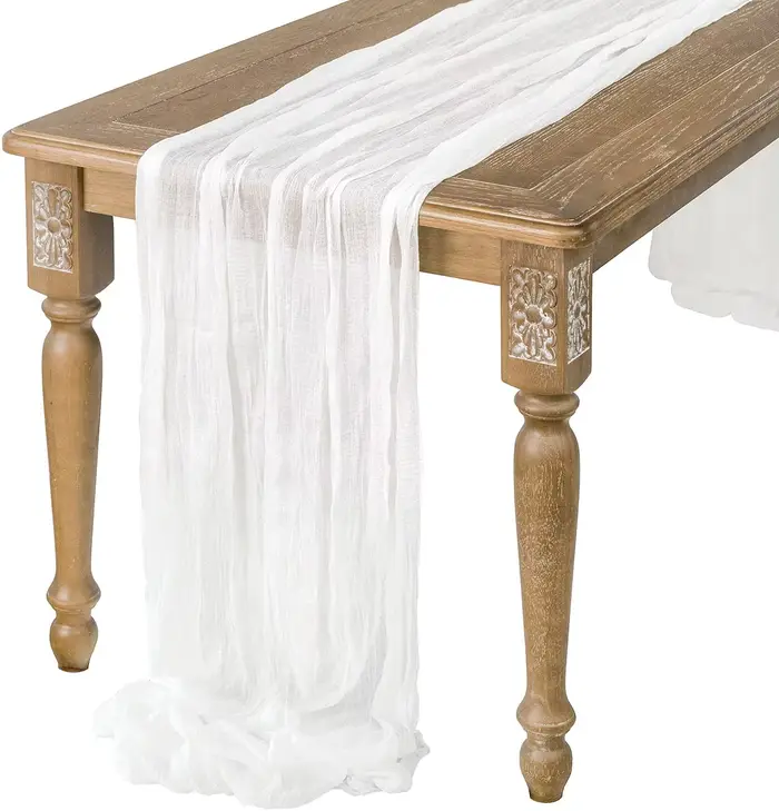 Chemin de Table en gaze, nappe de dîner de cuisine de décoration de mariage Vintage personnalisée se
