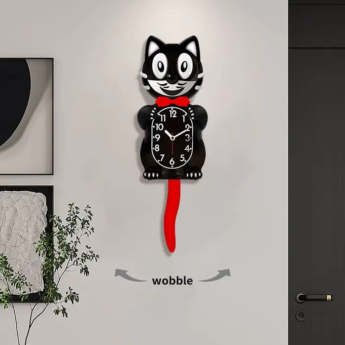 Horloge classique chat mignon avec pendule à queue pivotante