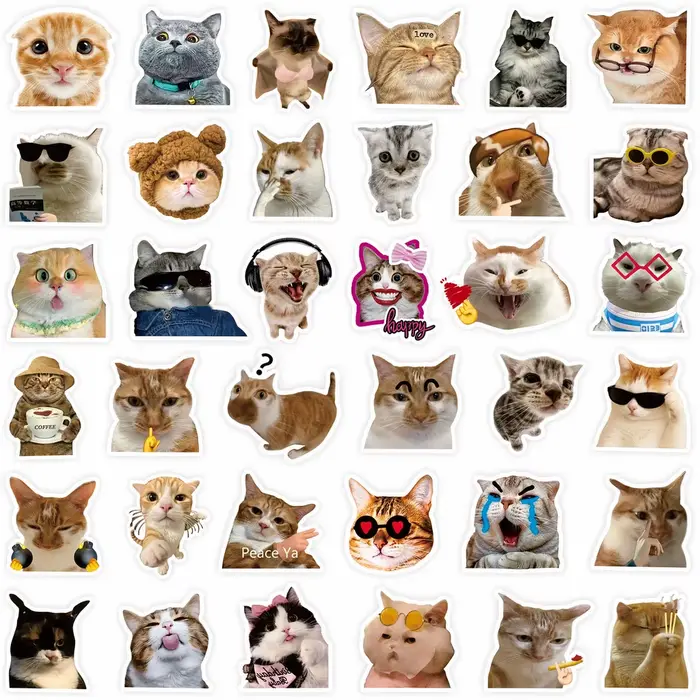 Autocollants Emoji chat drôle mignon