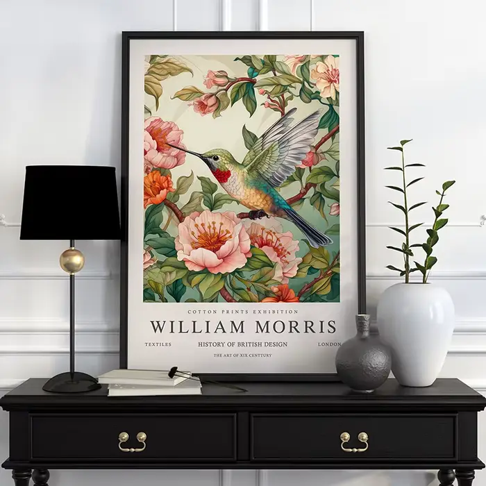 Affiche d'exposition de colibri d'instabilité de William vintage et impressions