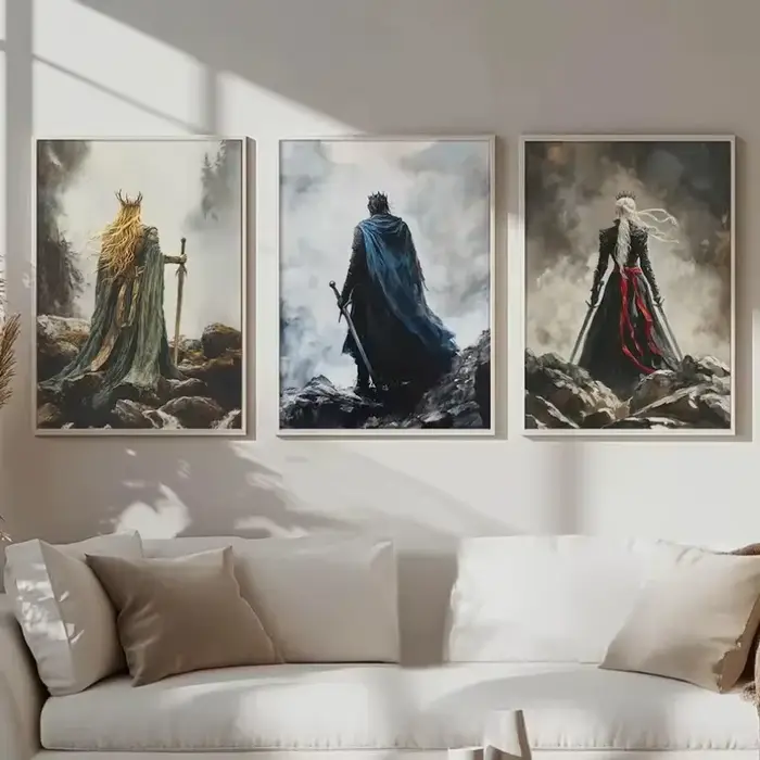Sarah J Maas Throne of Glass – Affiche rétro sur toile avec scène et personnage de livre de fantasy classique