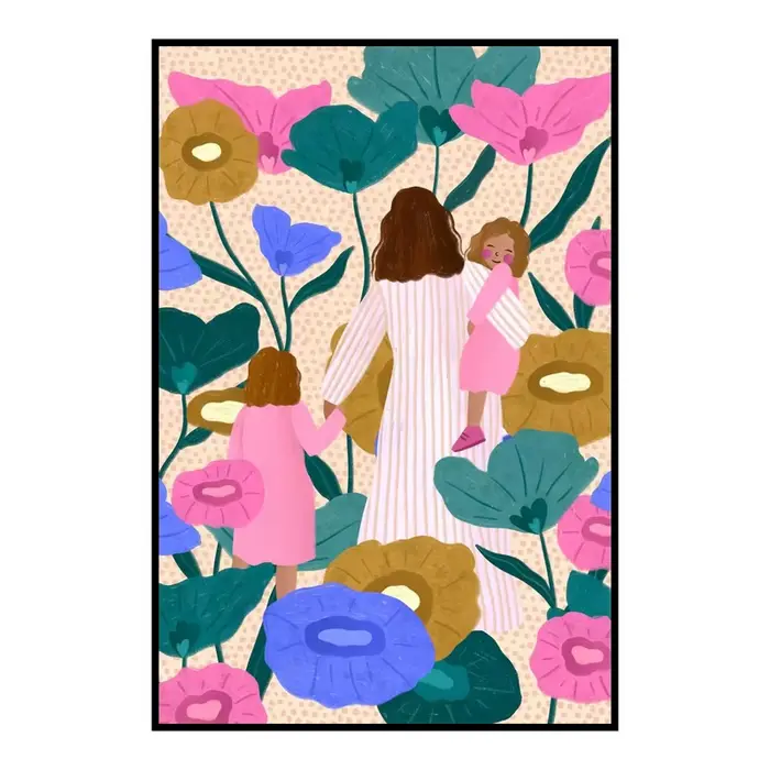 Toile imprimée d'art de maternité, peinture pour jeunes maman et enfants, affiche florale d'amour ma