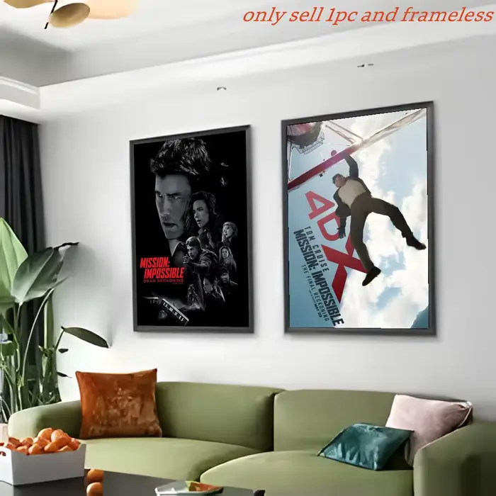 Affiches murales populaires sur le thème du film d'action espion Mission Impossible