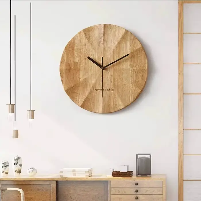 Horloges murales nordiques horloge murale en bois silencieuse