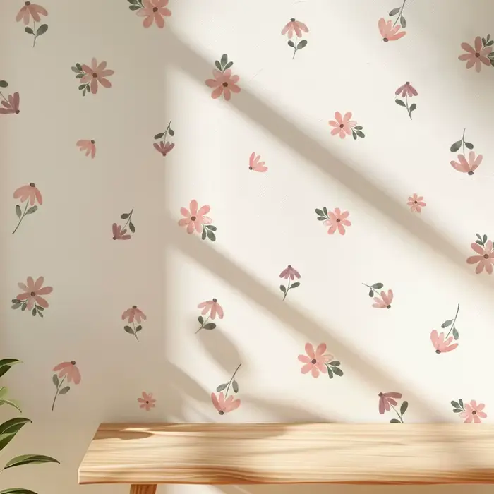 Autocollant mural petite fleur style Bohème