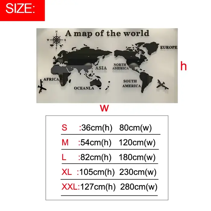 Autocollants muraux miroir carte du monde
