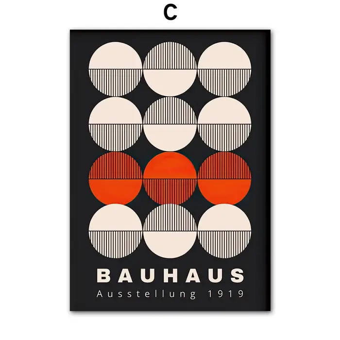 Affiches murales Bauhaus aux lignes géométriques arc-en-ciel, impressions sur toile abstraite nordiq