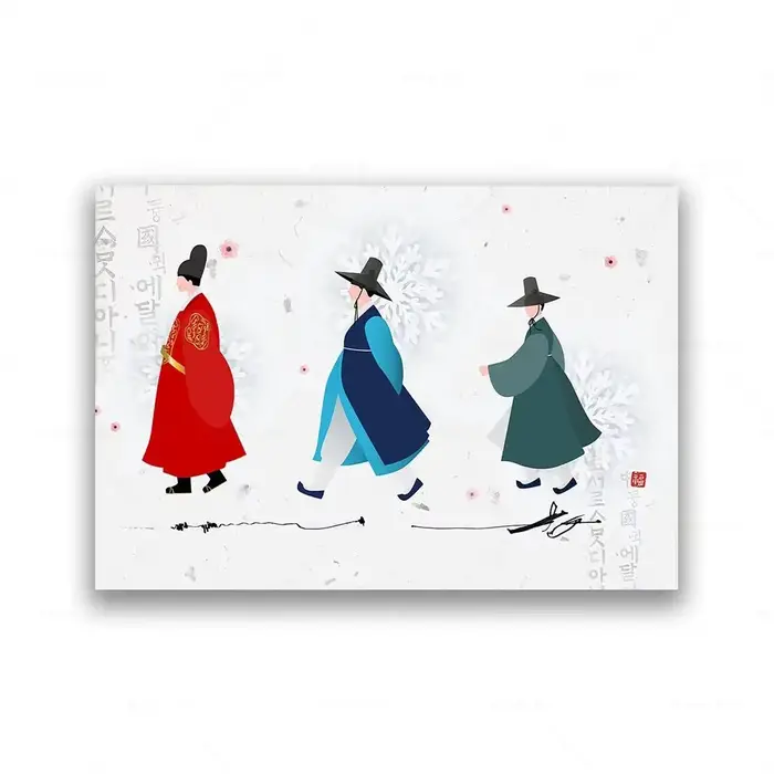 Impression d'art coréen, Tradition asiatique, décoration murale, peinture sur toile, affiche Hanbok,