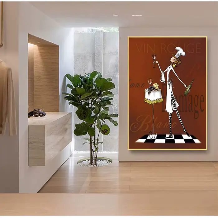Peinture sur toile de chef féminin créative nordique sans cadre