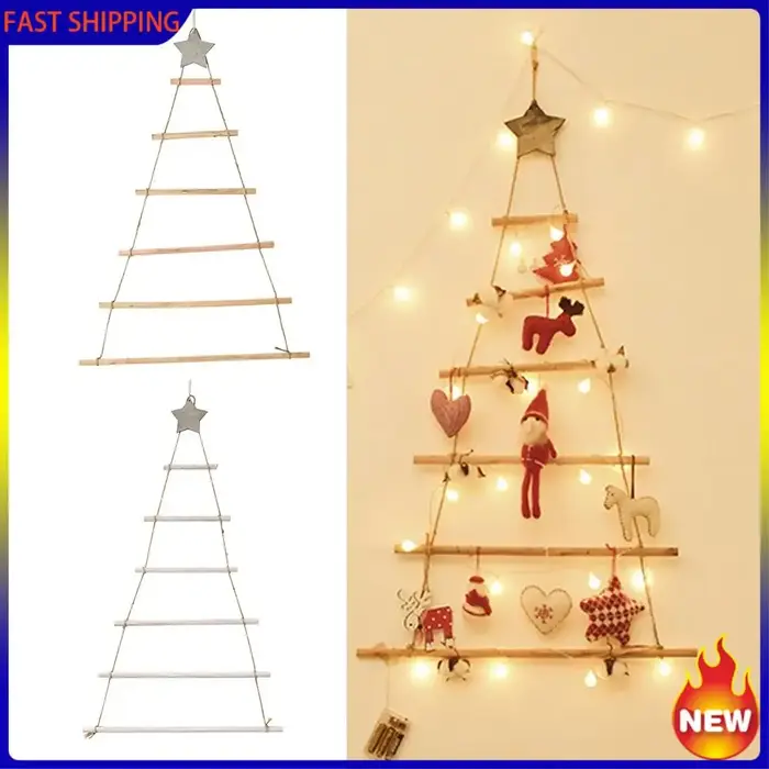 Arbre de noël en bois à suspendre au mur, tendance, bricolage, décoration du nouvel an pour la maiso