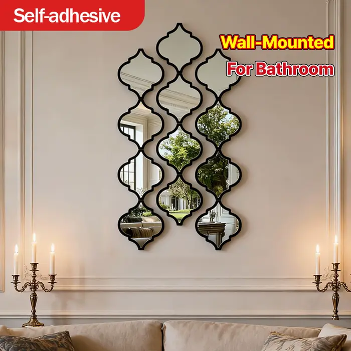 Grand miroir marocain 12 pièces, mural pour salon, couloir, décoration murale élégante avec accent d