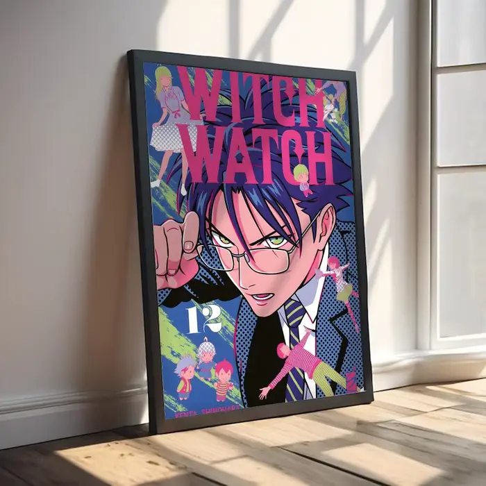 Affiche murale en toile de coton avec peinture et calligraphie Anime W-WITCH WATCH - Peinture esthét