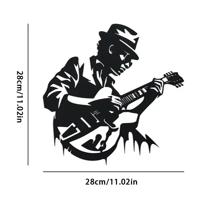 Décoration murale en métal pour guitariste, 1 pièce, décoration musicale unique en fer pour la maiso